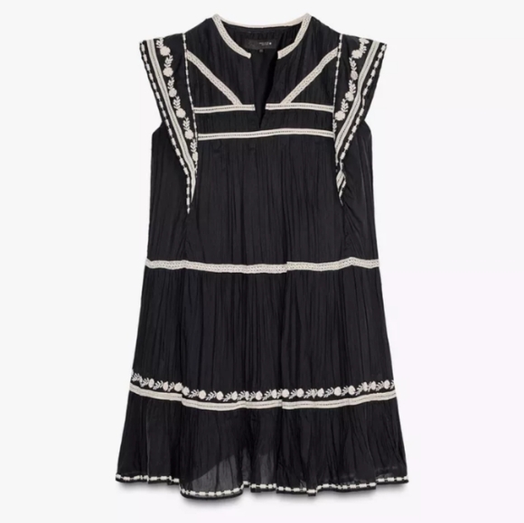Zara ZW Collection Contrast Embroidered Dress - Picture 7 of 8